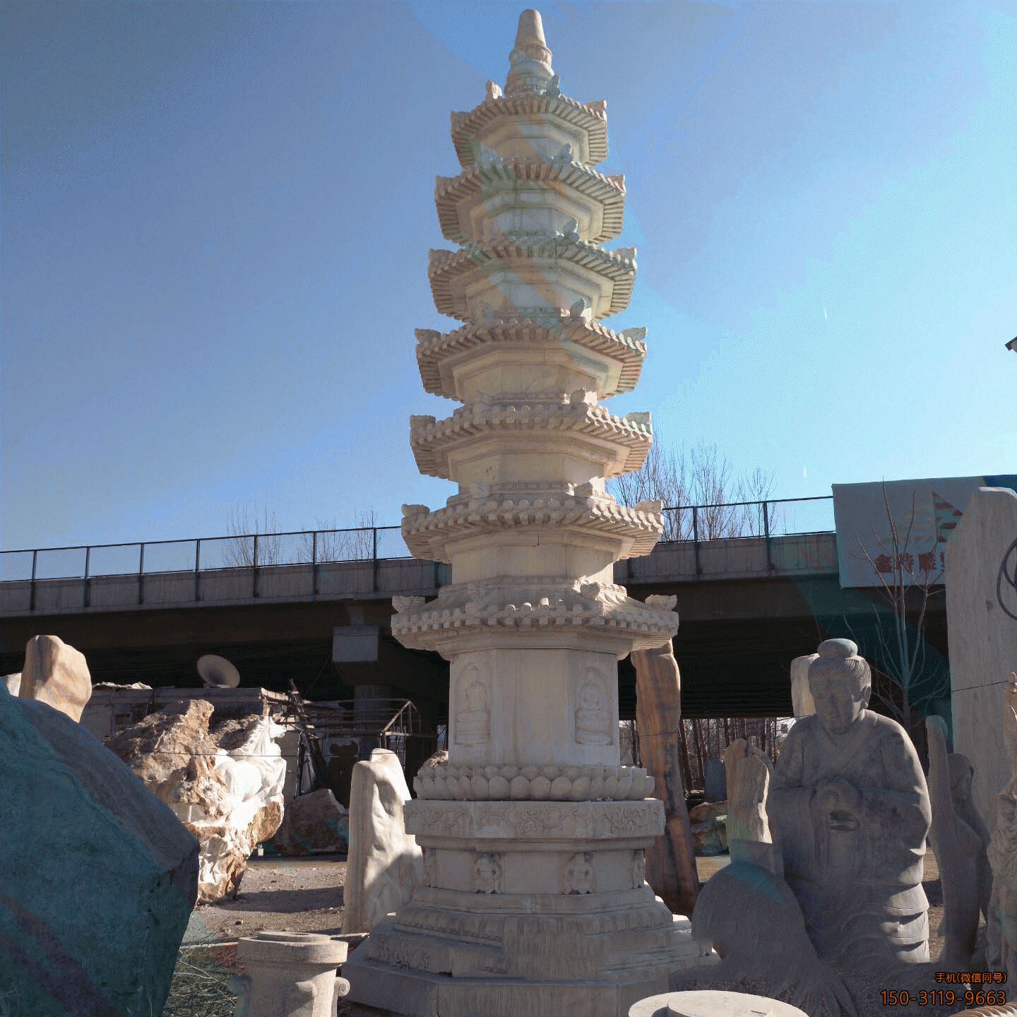 漢白玉佛塔_大理石寺廟石塔