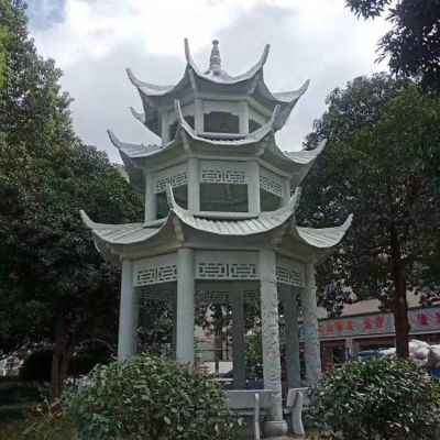 城市園林裝飾青石雕刻仿古建筑三層中式涼亭