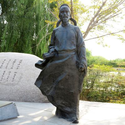 公園園林歷史唐代詩(shī)人杜甫銅雕塑