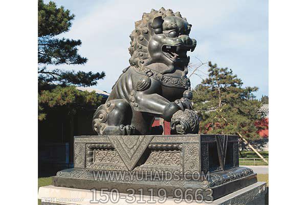 獅子雕塑-公園景區戶外大型仿真動物青石石雕獅子雕塑