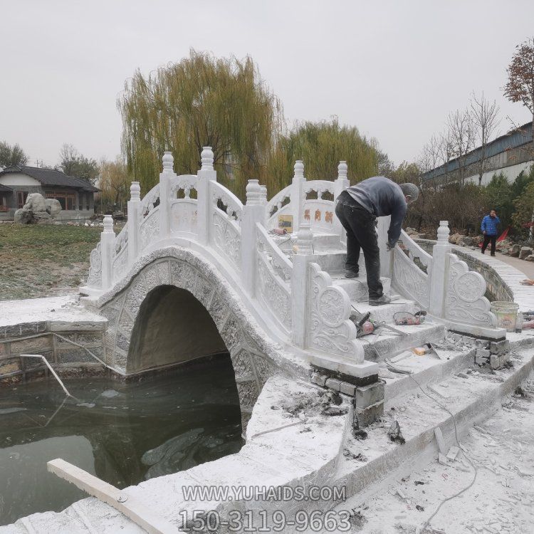 公園造景裝飾漢白玉石雕小橋雕塑