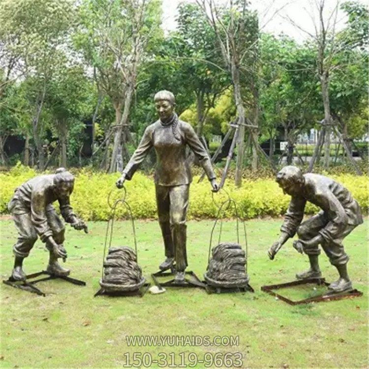 玻璃鋼仿銅人物景觀 城市街道創意園林景觀雕塑