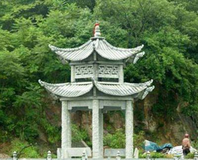 雙層鏤空青石仿古建寺院景區擺放涼亭雕塑