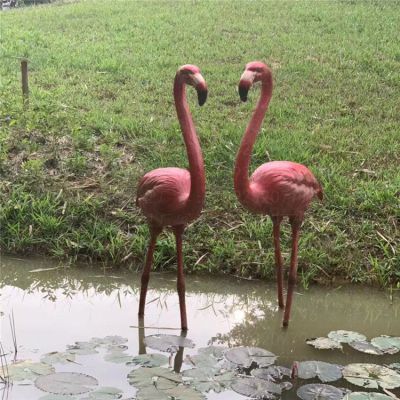 玻璃鋼火烈鳥仿生動物雕塑