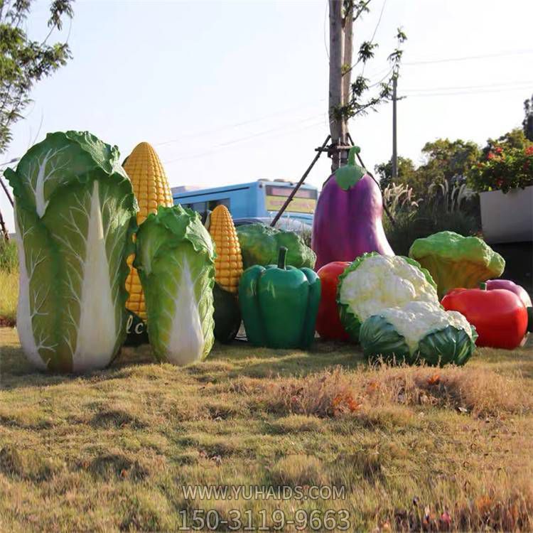 玻璃鋼彩繪仿真植物戶外園林景觀水果蔬菜雕塑