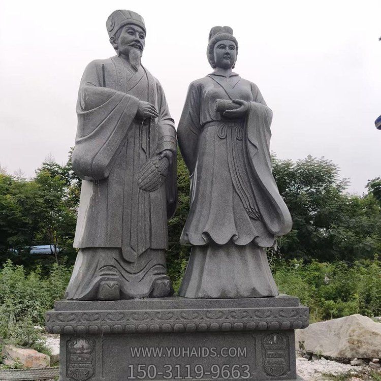 花崗巖石雕古代人物雕塑景區公園擺件