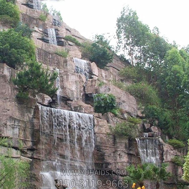 景區(qū)園林大型流水瀑布人造假山雕塑