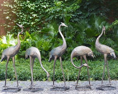 公園景區創意不銹鋼仿真動物鶴雕塑