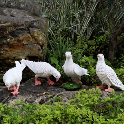 公園戶外池塘邊仿真動物玻璃鋼材質鴿子雕塑